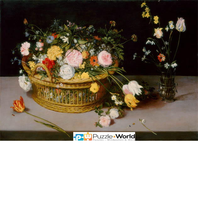 Pieter Bruegel The Elder: Flowers in a Basket and a Vase