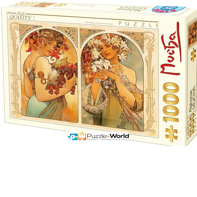 Alphonse Mucha: Fruit and Flower Dyptich