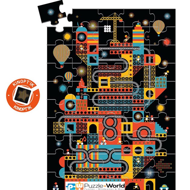 Puzzle Twist σε κουτί (100 pcs) “H πόλη που δεν κοιμάται ποτέ – εφέ κίνησης” - Image 2