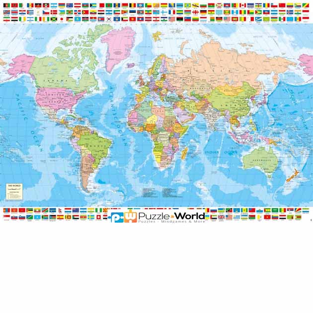 Map Of The World With Flags (1500 pcs)