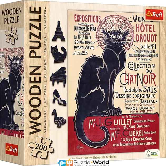 Wooden Puzzle - The Black Cat (200 pcs)