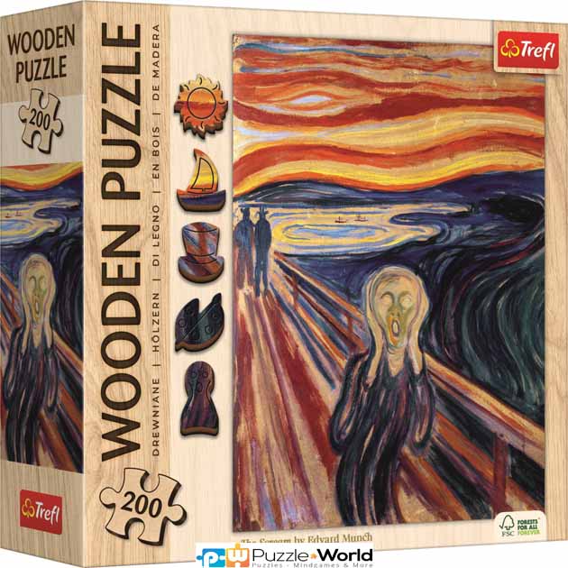 Edvard Munch: Wooden Puzzle - The Scream (200 pcs)