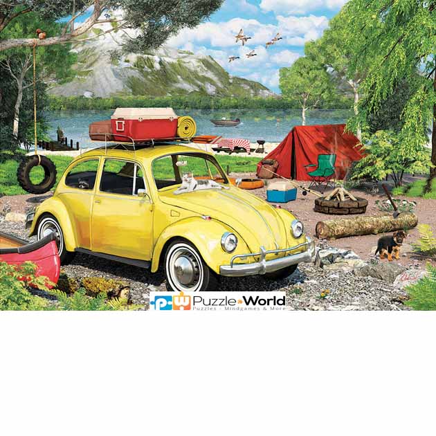 VW Beetle Camping (550 pcs in a metal tin shaped box) - Image 2