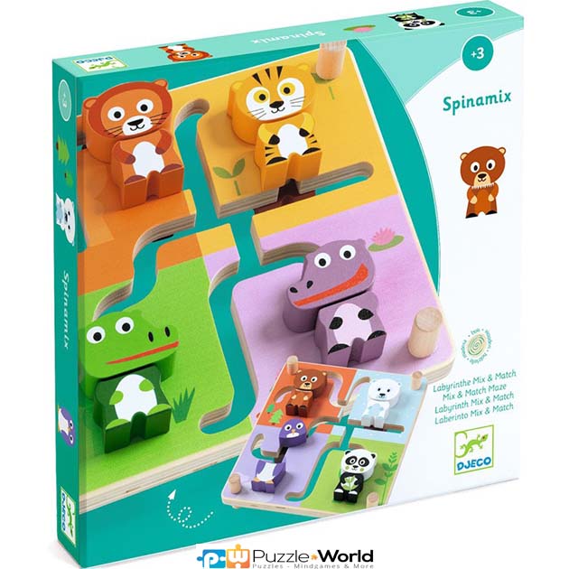 Spinamix: Ξύλινο ταμπλό δεξιοτήτων με Ζωάκια