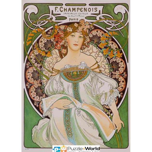 Alphonse Mucha: Rêverie, 1898 - Biscuits Lefèvre-Utile, 1896 (2X500 pcs) - Image 3