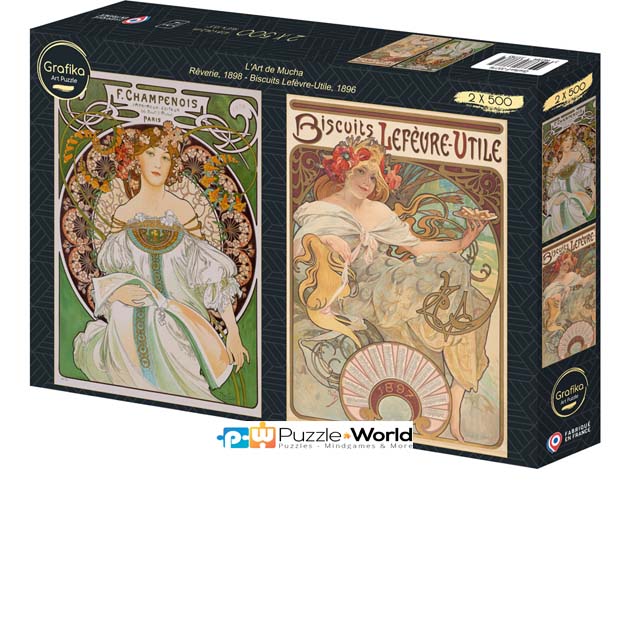 Alphonse Mucha: Rêverie, 1898 - Biscuits Lefèvre-Utile, 1896 (2X500 pcs)