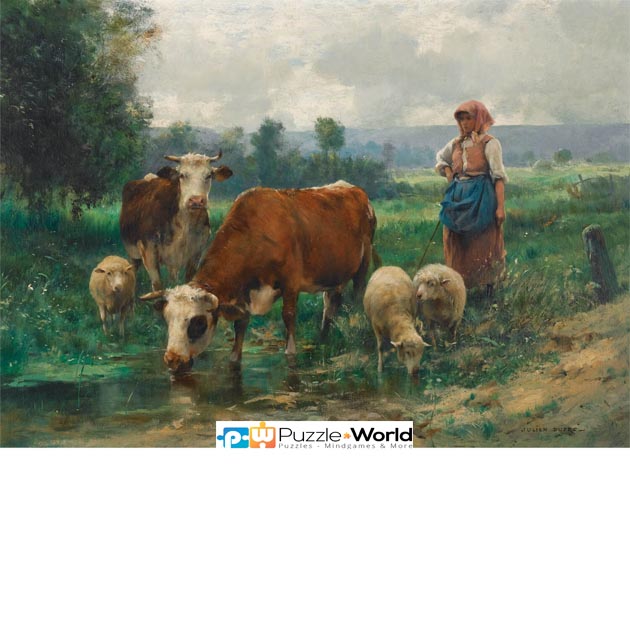 Julien Dupré: The Shepherdess with her Flock