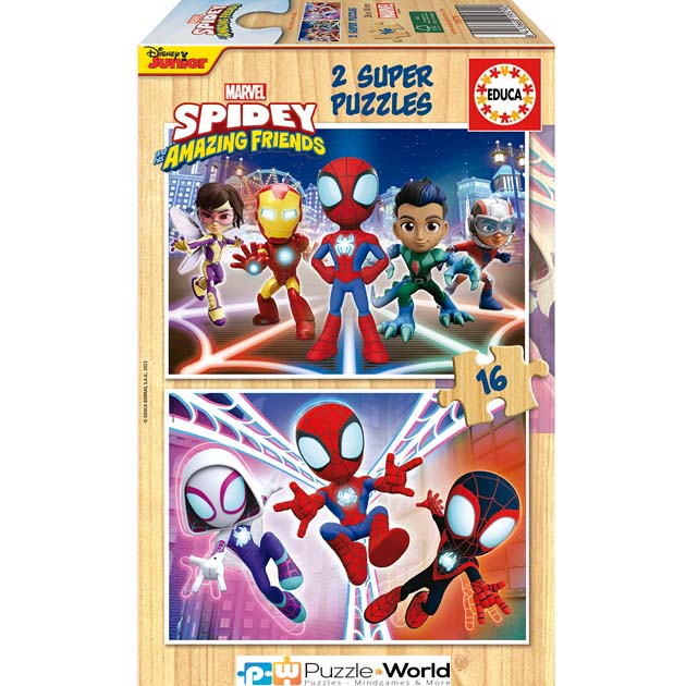 Spidey & His Amazing Friends - Wooden Puzzle (2X16 pcs)