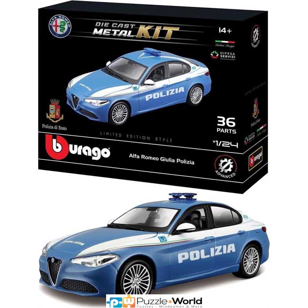 Die Cast Metal Kit:  Alfa Romeo Giulia Polizia (1/24)