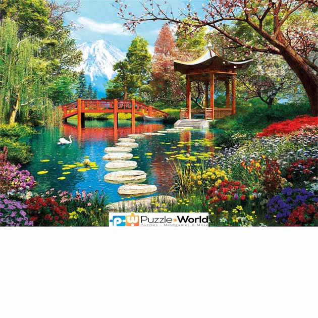 Japanese Garden with Mount Fuji