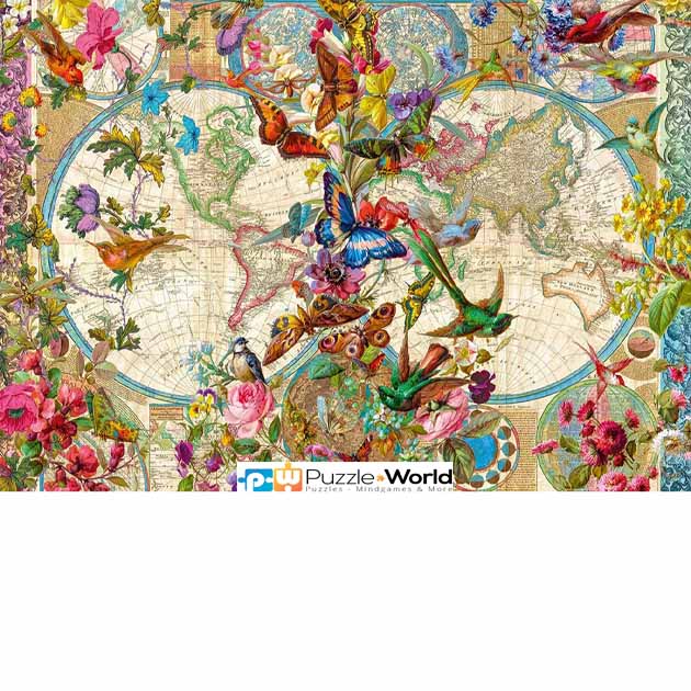 World Map with Butterflies (3000 pcs)
