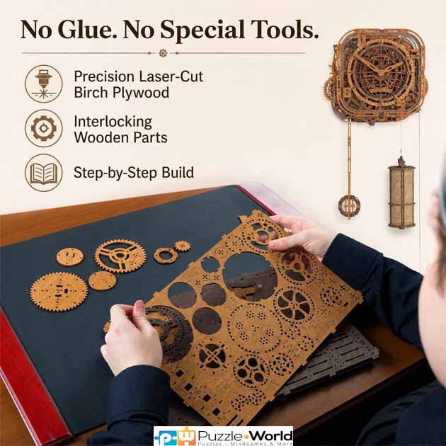 Gear Globe Wall Clock (416 pcs) - Image 4