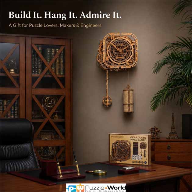Gear Globe Wall Clock (416 pcs) - Image 2