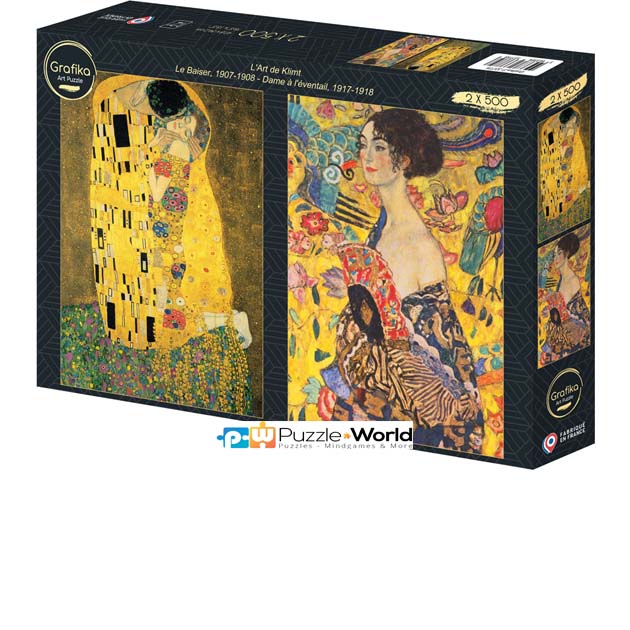 Gustav Klimt: The Kiss, 1908 - Lady With A Fan, 1917-1918 (2X500 pcs)
